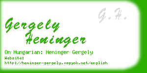 gergely heninger business card
